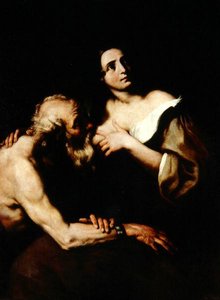 Caridade Romana (óleo sobre tela) de Luca Giordano