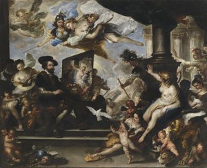 Rubens pintando a Alegoria da Paz de Luca Giordano