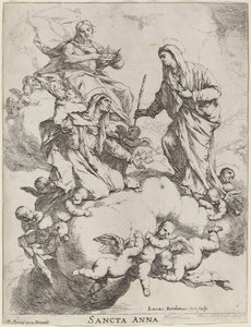 Santa Ana Recebida pela Virgem e Cristo de Luca Giordano