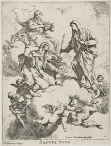 Santa Ana Recebida no Céu por Cristo e a Virgem de Luca Giordano