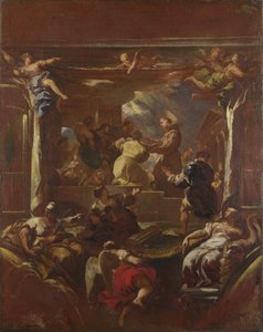 Santo Antônio de Pádua restaura o Pé de Homem, antes de 1700. de Luca Giordano
