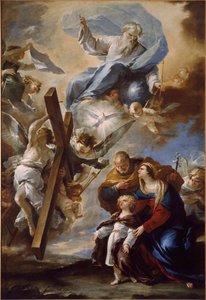 A Sagrada Família com os Símbolos da Paixão, c. 1660. de Luca Giordano
