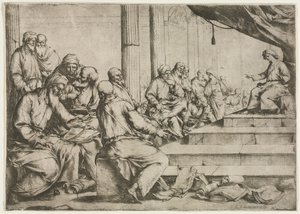 O Jovem Cristo Ensinando no Templo de Luca Giordano