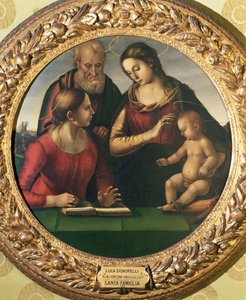Sagrada Família com Santa Catarina de Luca Signorelli