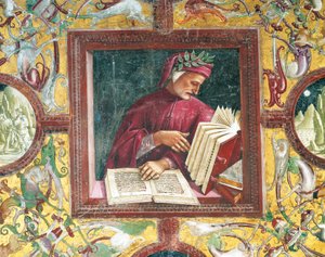 Itália, Região Umbria, Orvieto, Catedral, Capela da Madonna di San Brizio, retrato de Dante Alighieri de Luca Signorelli, fresco