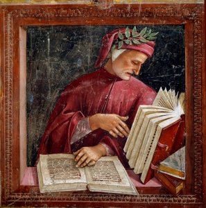 Representação do poeta italiano Dante Alighieri de Luca Signorelli