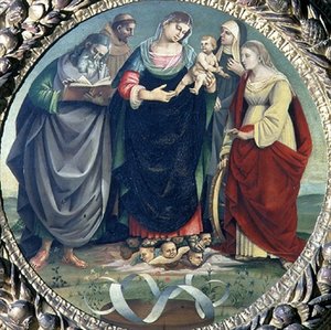 Conversação Sagrada (tempera no painel) de Luca Signorelli