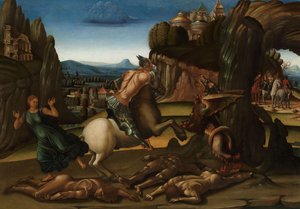 São Jorge e o Dragão, c.1500 de Luca Signorelli