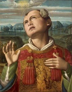 O apedrejamento de Santo Estêvão, 1500-1505. de Luca Signorelli