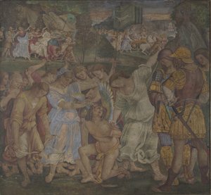 O triunfo da castidade: afrescos amarrados e desarmados do Palazzo del Magnifico, Siena, 1509 de Luca Signorelli