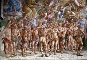 O último julgamento: os eleitos. Detalhe (fresco