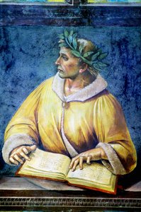Virgil, retrato do ciclo dos ilustres de Luca Signorelli