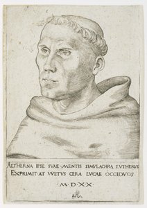 Martin Luther, busto na visão de três quartos de Lucas Cranach the Elder