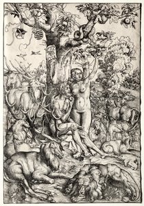 Adão e Eva no paraíso de Lucas Cranach