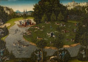 Caça ao veado com o Eleitor Friedrich, o Sábio de Lucas Cranach the Elder