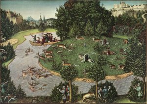 Caça ao veado com o Eleitor Friedrich, o Sábio de Lucas Cranach the Elder