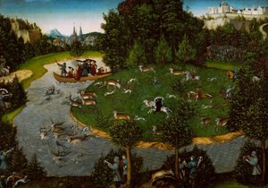 Caça ao veado com o Eleitor Friedrich, o Sábio de Lucas Cranach the Elder