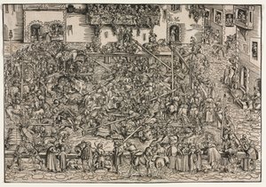 Um torneio, 1506. de Lucas Cranach the Elder