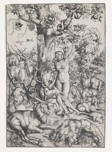 Adão e Eva no Paraíso de Lucas Cranach the Elder