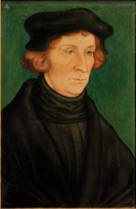 Retrato de um bolsista (Otto Brunfels) de Lucas Cranach the Elder