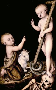 Cristo e João Batista quando Crianças, c.1535 de Lucas Cranach the Elder