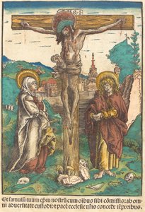Cristo na Cruz entre a Virgem e São João de Lucas Cranach the Elder