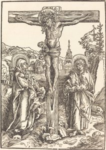 Cristo na Cruz entre a Virgem e São João de Lucas Cranach the Elder