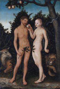 Alemão: Adam und Eva im Paradies (Sündenfall) Adão e Eva no paraíso (A Queda) de Lucas Cranach the Elder