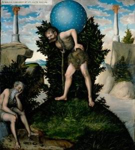 Alemão: Herkules und Atlas Hercules and Atlas de Lucas Cranach the Elder