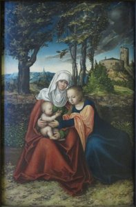 Alemão: Hl. Anna Selbdritt Madona e Menino com Santa Ana. de Lucas Cranach the Elder