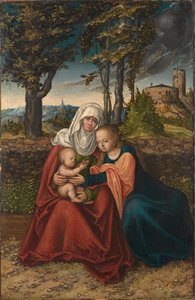Alemão: Hl. Anna Selbdritt A Virgem e o Menino com Santa Ana de Lucas Cranach the Elder