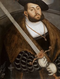 Alemão: Johann Friedrich I, der Großmütige (1503-1554), Eleitor da Saxónia Johann Friedrich I, the Magnanimous, Eleitor da Saxónia de Lucas Cranach the Elder