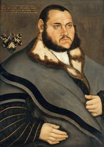 Alemão: Johannes Carion (1499-1537/38) Retrato de Johannes Carion de Lucas Cranach the Elder