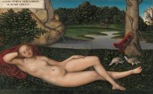 Alemão:  Quellnymphe A Ninfa na Fonte de Lucas Cranach the Elder