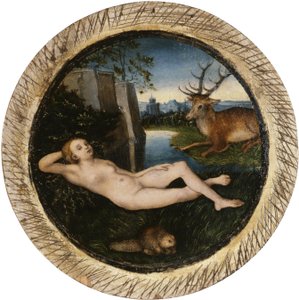 Alemão: Resting spring nymph Reclining nymph de Lucas Cranach the Elder