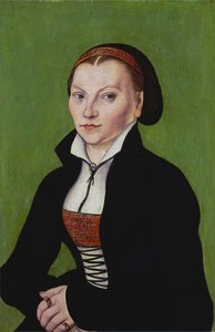 Katharina de Bora, a meio comprimento, virada para a esquerda de Lucas Cranach the Elder