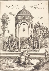 Marcus Curtius mergulhando no abismo de Lucas Cranach the Elder