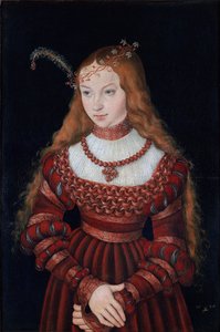 Retrato da Princesa Sibylle de Cleve de Lucas Cranach the Elder