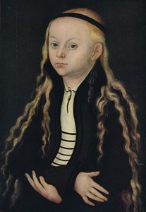 Retrato de uma jovem garota, século 16, 1939 de Lucas Cranach the Elder