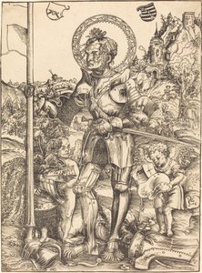 São Jorge em pé, com dois anjos de Lucas Cranach the Elder