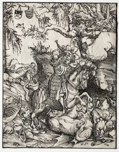 São Jorge matando o dragão, 1500s. de Lucas Cranach the Elder