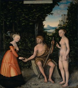 A escolha de Héracles dos trabalhos de Hércules de Lucas Cranach the Elder
