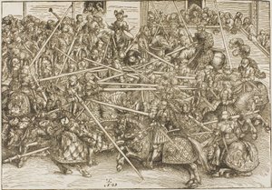 O Terceiro Torneio, com Cavaleiros Quebrando Lanças de Lucas Cranach the Elder