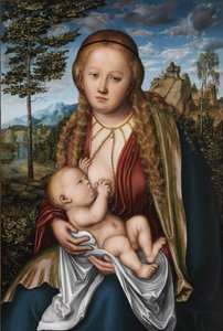 A Virgem amamentando o Menino de Lucas Cranach the Elder