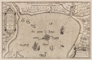 Carta náutica do Golfo de Riga, Cartografia. de Lucas Jansz. Waghenaer