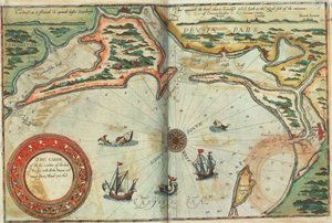 Costa da Prússia com todos os portos e rios desde Memel até Heel
