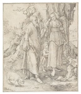 O repúdio de Hagar, 1516. de Lucas Leyden van