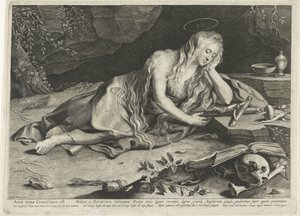 A penitente Maria Madalena numa caverna