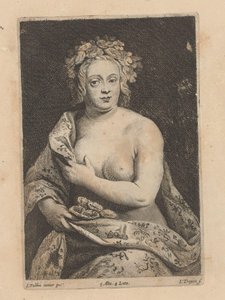 Retrato de uma mulher desconhecida com um ventilador de Lucas Vorsterman (II)