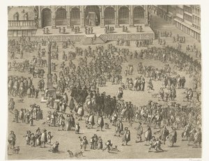 Proclamação em Ghent de Carlos II da Espanha como Conde de Flandres (folha 5), ​​1666 de Lucas Vorsterman (II)
